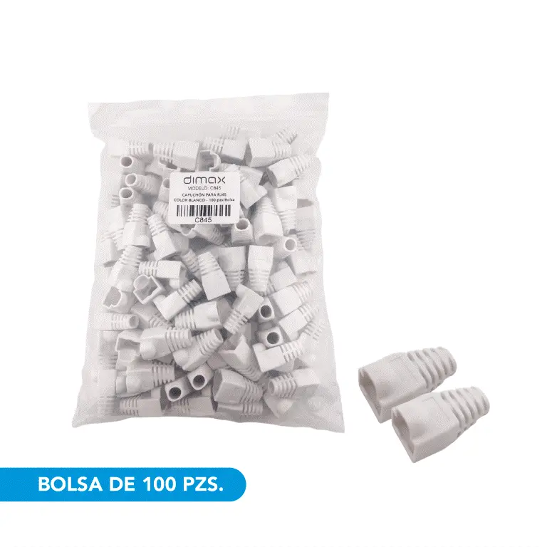 CAPUCHON DIMAX C845 PARA RJ45 COLOR BLANCO BOLSA 100 UNIDADES 
