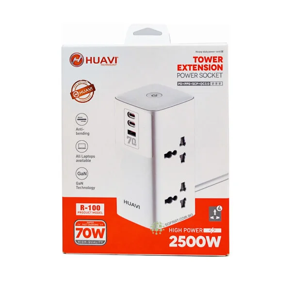 ESTACION DE CARGA HUAVI R-100 70W 4 ENCHUFES 