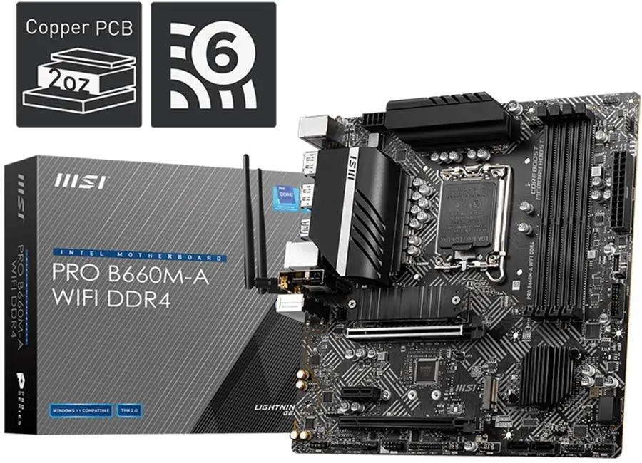 TARJETA MADRE MSI PRO B660M-A WIFI DDR4 