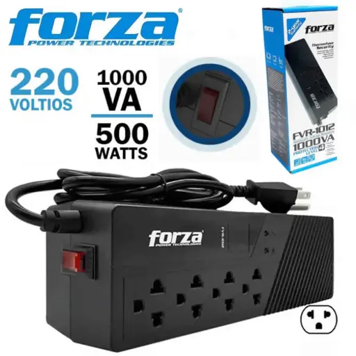 [FVR-1012] ESTABILIZADOR FORZA FVR-1012 DE1000VA/500W, 4 slds, 220V