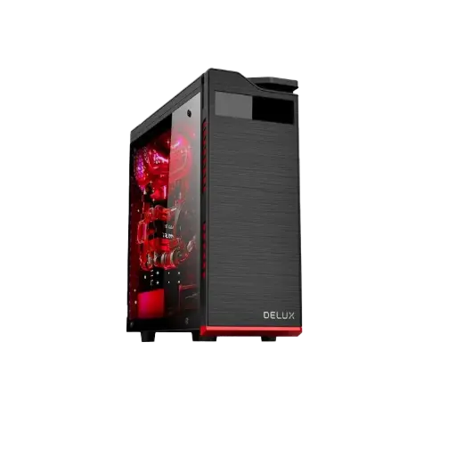 [C701R] CASE DELUX GAMER DW701 1 FAN ROJO  