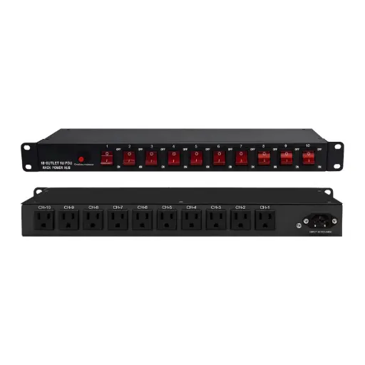 [PDU10-SP] PDU CENTROPOWER PDU10-SP DE 10 TOMAS PARA RACK DE 19P TIPO MENA 5-15    