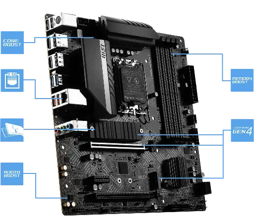 [B660M] TARJETA MADRE MSI PRO B660M-A DDR4 DE 12VA 