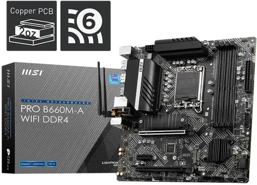 [B660M-A] TARJETA MADRE MSI PRO B660M-A WIFI DDR4 
